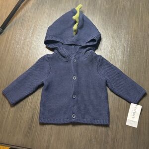 NWT Carters Knit Dinosaur Hooded Cardigan Size 3m
